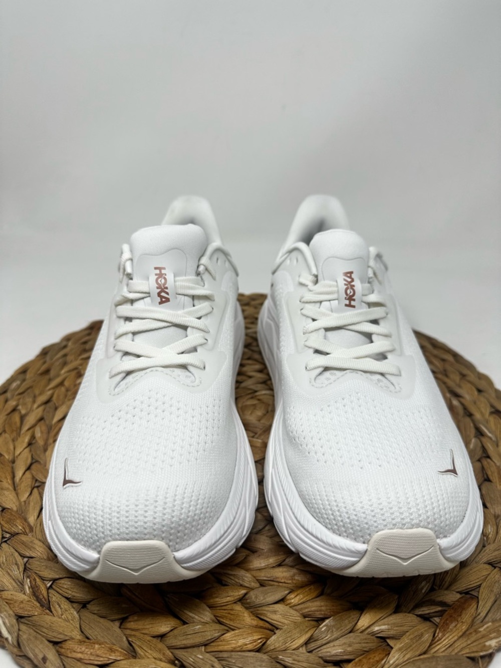 Hoka White Athletic Running Shoes - Picture 5 of 9